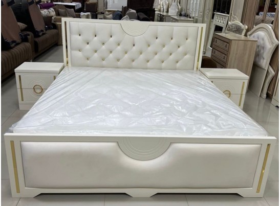 Спальня "Элит" (6х ств. кровать 1,8,дсп настил) крем/графит в Каменске-Уральском