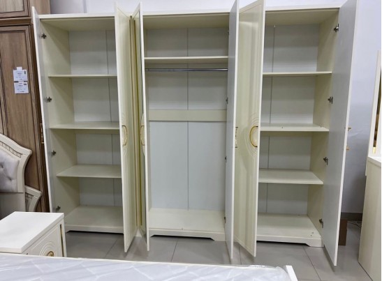 Спальня "Элит" (6х ств. кровать 1,8,дсп настил) крем/графит в Каменске-Уральском