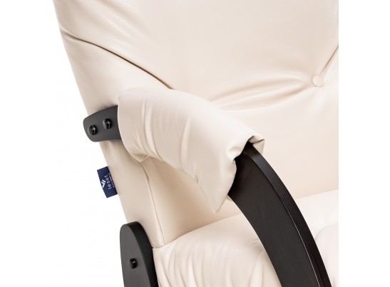 Кресло-качалка Модель 67 Венге текстура, к/з Varana cappuccino в Каменске-Уральском