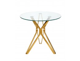 Стол обеденный с круглой столешницей из закаленнго стекла DT625