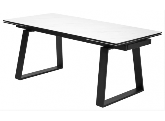 Стол VASTO 180 MARBLES KL-99 Белый мрамор матовый, итальянская керамика/ черный каркас, ®DISAUR в Каменске-Уральском