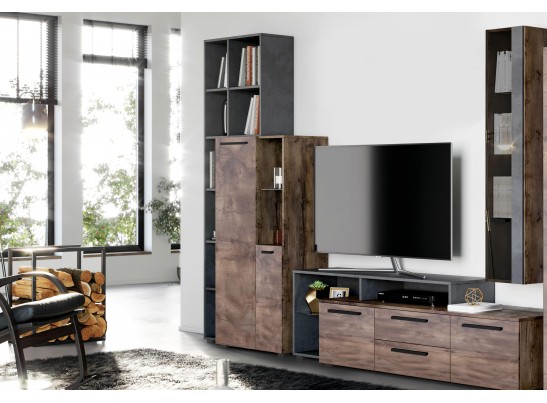 Стеллаж с тумбой 2 дв "Глазго" гостиная в Каменске-Уральском