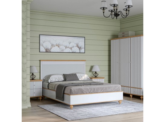 Кровать "Рандеву" 140 (белый, серый) в Каменске-Уральском