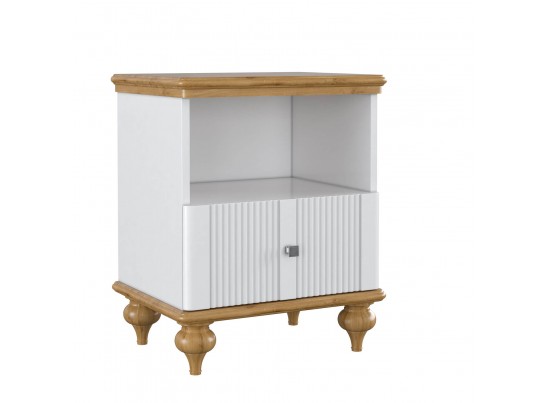 Тумба прикроватная "Рандеву" 01 (белый, серый) в Каменске-Уральском