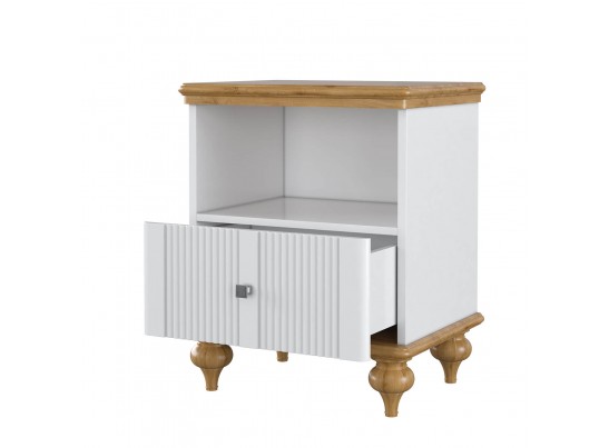 Тумба прикроватная "Рандеву" 01 (белый, серый) в Каменске-Уральском