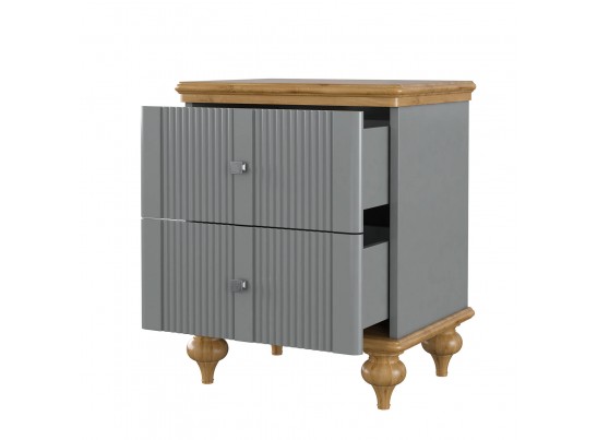 Тумба прикроватная "Рандеву" 02 (белый, серый) в Каменске-Уральском