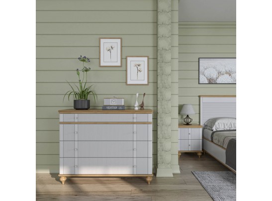 Комод "Рандеву" 04 (белый, серый) в Каменске-Уральском