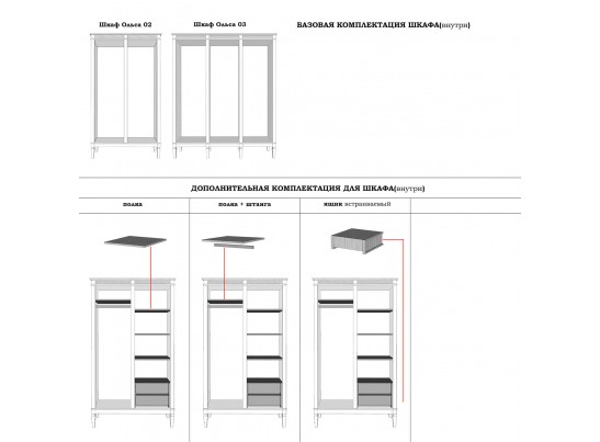 4.2.2 Шкаф для одежды "Ольса" 03 (белый лак/антик 24) в Каменске-Уральском