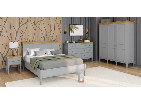 4.2.3 Шкаф для одежды "Ольса" 03 (серый 7042/антик 24) в Каменске-Уральском