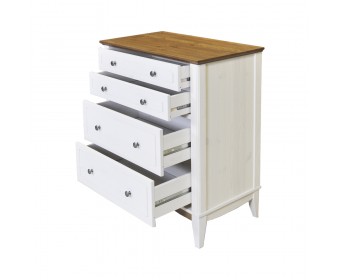 Комод с 4 ящиками 022 Пенни белый воск/антик 24