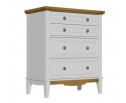Комод с 4 ящиками 022 Пенни белый воск/антик 24