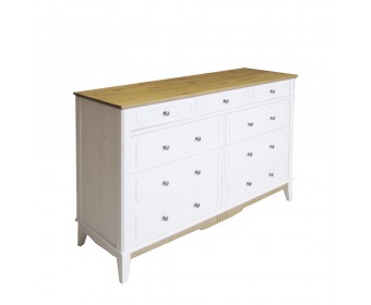 Комод с ящиками из дерева 036 белый воск/антик 24