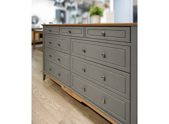 Комод с ящиками из дерева 036 Пенни серый 7046/антик 24