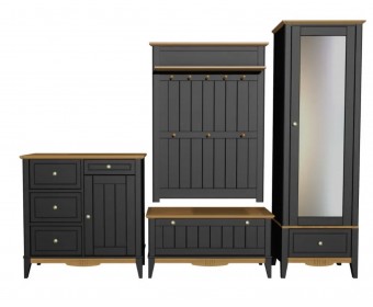 Комод 113 для прихожей Пенни блэк/антик 24 