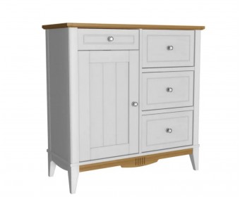 Комод 113 для прихожей Пенни белый воск/антик 24