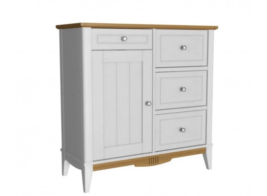 Комод 113 для прихожей Пенни белый воск/антик 24