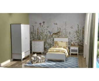 Кровать односпальная 90х200 Пенни белый/антик 24