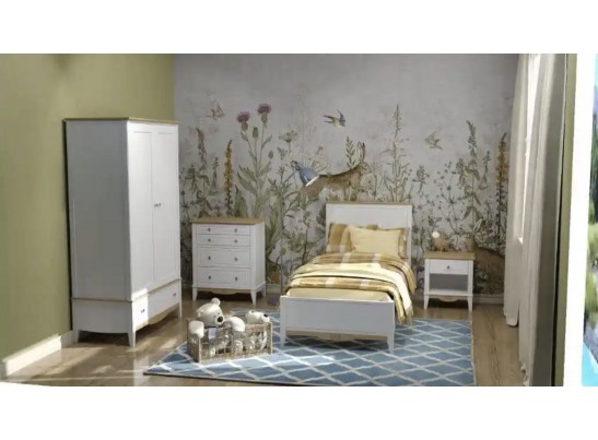 Кровать односпальная 90х200 Пенни белый/антик 24