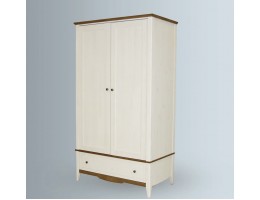 Шкаф комбинированный двухстворчатый 21 Пенни белый воск/антик 24