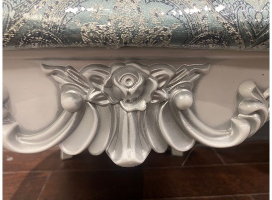 Стул Розалия (белый, патина серебро)