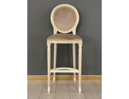 Стул барный Медальон (слоновая кость, патина золото)