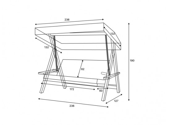 Качели Lyon с бежевыми подушками в Каменске-Уральском