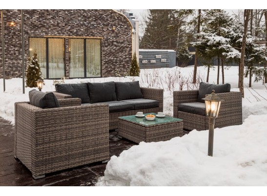 Лаунж-зона KARL с трёхместным диваном (серая) в Каменске-Уральском