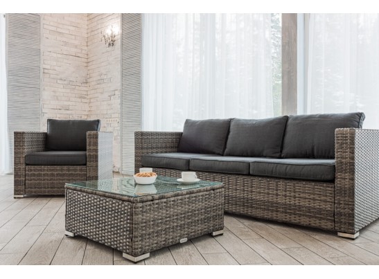 Лаунж-зона KARL с трёхместным диваном (серая) в Каменске-Уральском