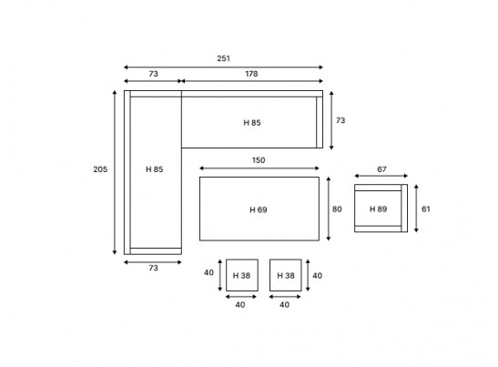 Угловой комплект Genry из искусственного ротанга в Каменске-Уральском