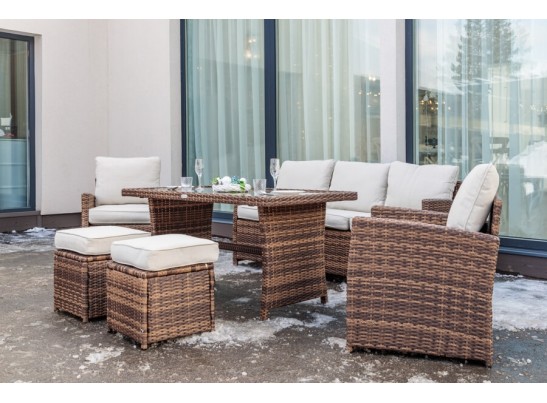 Комплект мебели ZOYA из искусственного ротанга (коричневый) в Каменске-Уральском