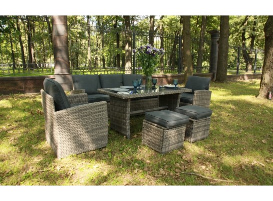 Комплект мебели ZOYA из искусственного ротанга (серый) в Каменске-Уральском