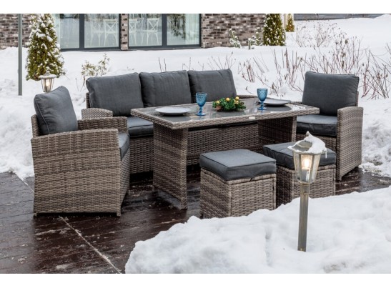 Комплект мебели ZOYA из искусственного ротанга (серый) в Каменске-Уральском