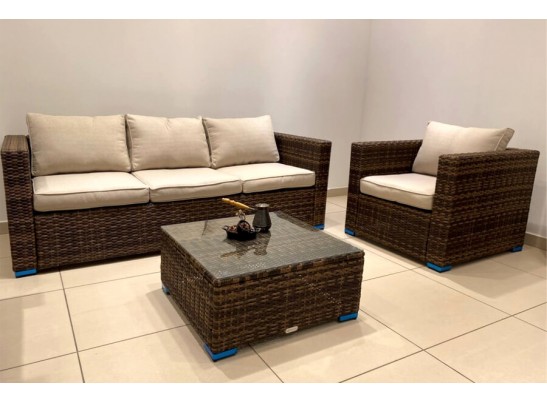 Лаунж-зона KARL с трёхместным диваном (коричневая) в Каменске-Уральском