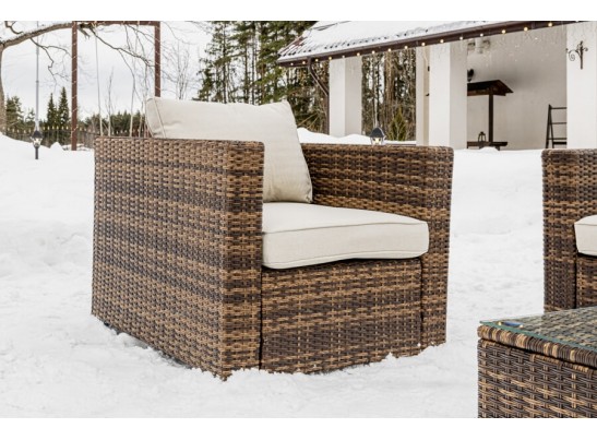 Лаунж-зона KARL с трёхместным диваном (коричневая) в Каменске-Уральском