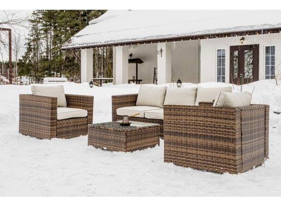 Лаунж-зона KARL с трёхместным диваном (коричневая) в Каменске-Уральском