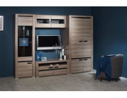 Гостиная Бруна (2850*524*2102) возможный вариант комплектации, Ясень