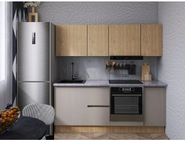 Кухня "Женева" 200 серый без антресолей