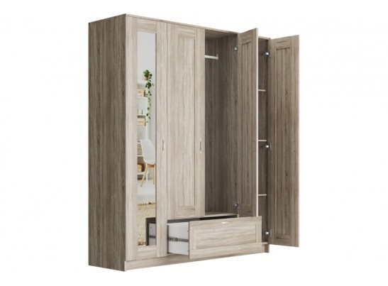 Шкаф 4 двери и 1 ящик с зеркалами СИРИУС 4 2.02.01.041.1 в Каменске-Уральском