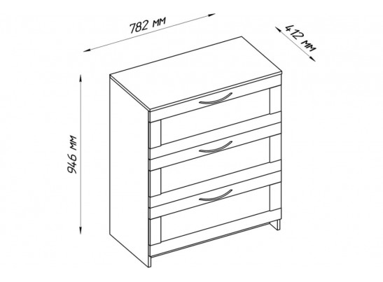 Комод СИРИУС 3 ящика 2.02.02.050.1 в Каменске-Уральском