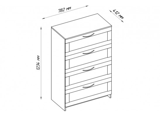 Комод СИРИУС 4 ящика 2.02.02.060.1 в Каменске-Уральском