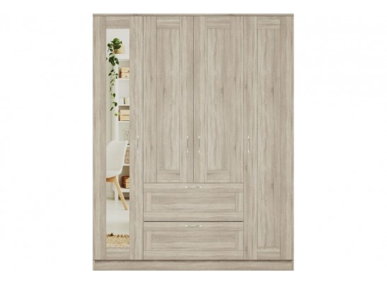 Шкаф 4 двери и 2 ящика с зеркалами СИРИУС 4 2.02.01.091.1 в Каменске-Уральском