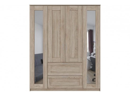 Шкаф 4 двери и 2 ящика с зеркалами СИРИУС 4 2.02.01.092.1 в Каменске-Уральском