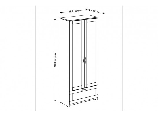 Шкаф 2 двери и 1 ящик СИРИУС 2 2.02.01.240.1 в Каменске-Уральском