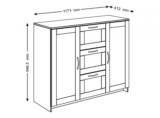 Тумба СИРИУС 2 двери и 3 ящика 2.02.03.340.1 в Каменске-Уральском