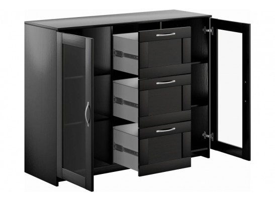 Тумба/комод СИРИУС 2 двери со стеклом и 3 ящика 2.02.03.380.1 в Каменске-Уральском