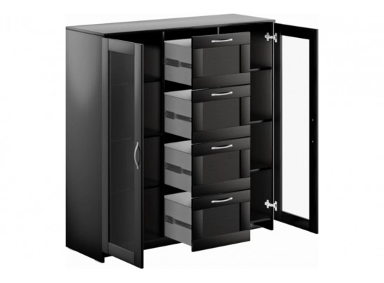 Тумба/комод СИРИУС 2 двери со стеклом и 4 ящика 2.02.03.400.1 в Каменске-Уральском