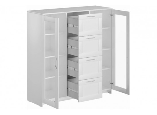 Тумба/комод СИРИУС 2 двери со стеклом и 4 ящика 2.02.03.400.1 в Каменске-Уральском