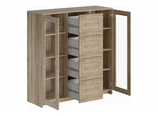 Тумба/комод СИРИУС 2 двери со стеклом и 4 ящика 2.02.03.400.1 в Каменске-Уральском