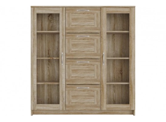 Тумба/комод СИРИУС 2 двери со стеклом и 4 ящика 2.02.03.400.1 в Каменске-Уральском