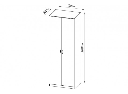 Шкаф ПЕГАС 2 двери 2.04.01.020.1 в Каменске-Уральском